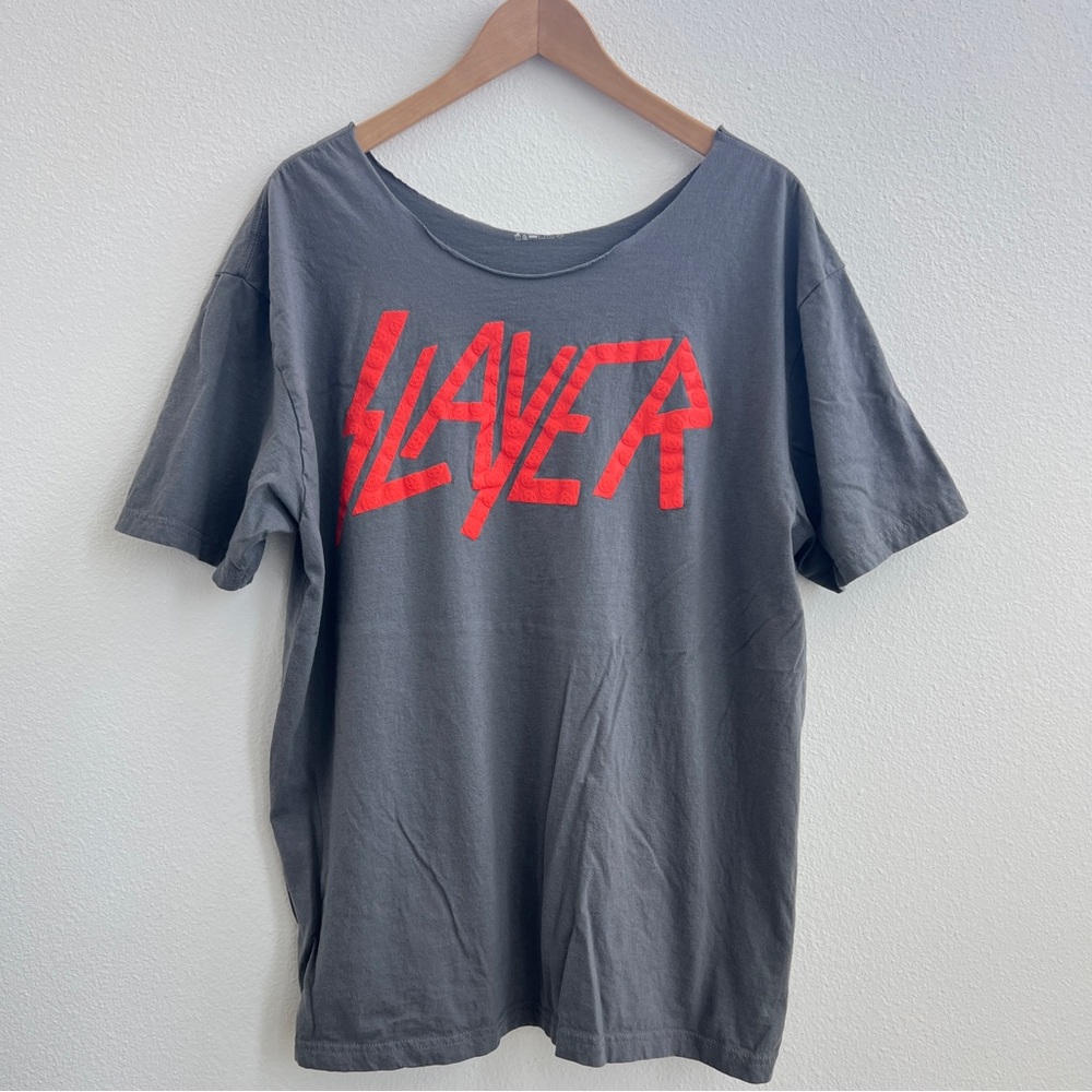 Slayer Thrash Metal Off The Shoulder Band Tee